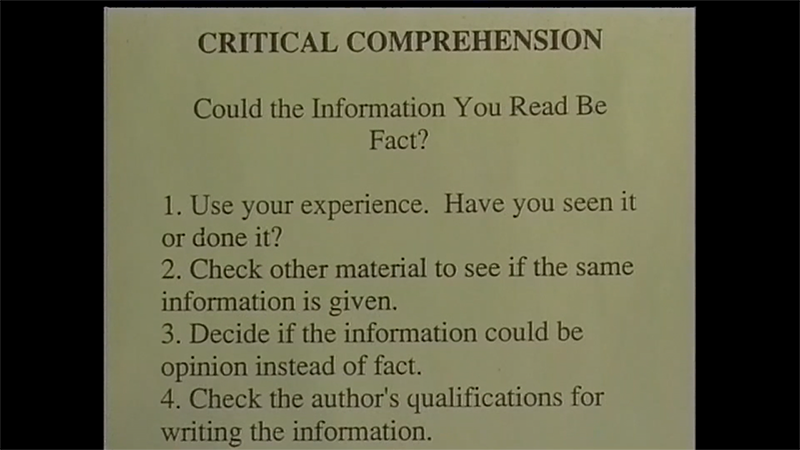 Teaching Critical Comprehension